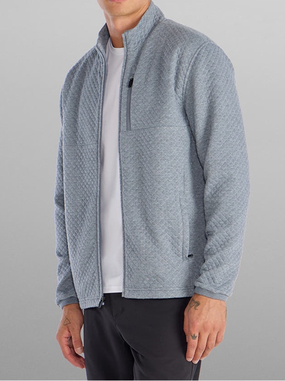 BYLT Padded Jacket Heather Grey Quilted Pattern Medium Lightweight Classic